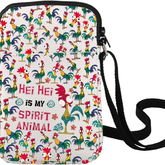 Hei Chicken Crossbody Bag Kanvas Unisex Tote Cartoon Gift for Chicken Lovers - Picture 1 of 7